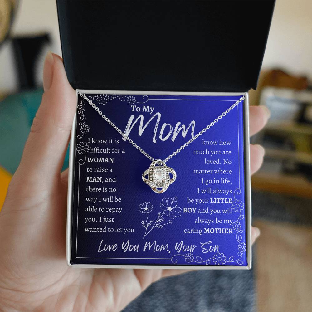 To My Mom From Son | Love Knot Necklace | Mother's Day Gift