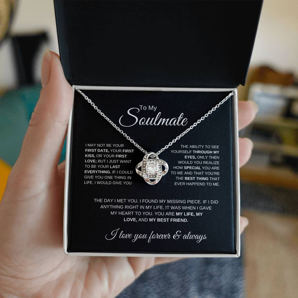 To My Soulmate | First Date, First Kiss, First Love | Love Knot Necklace