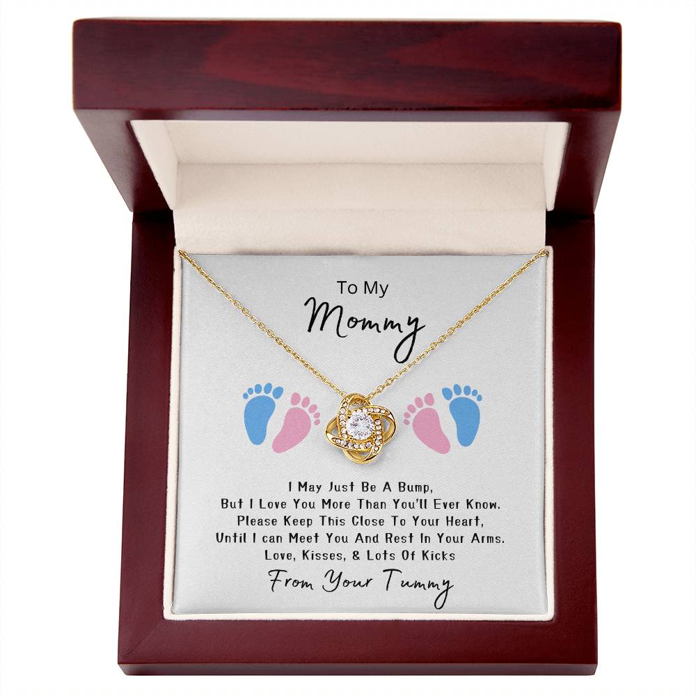 Mommy to be | Baby feet | Love Knot Necklace | Mother's Day Gift