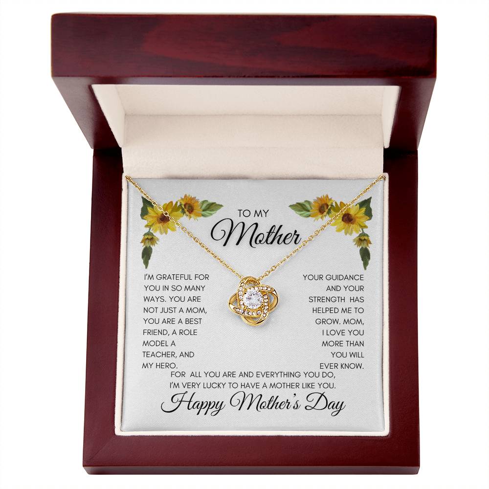 To My Mom | My Best Friend | My Hero | Yellow Flowers | Love Knot Necklace | Mother's Day Gift