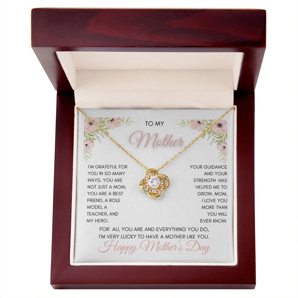 To My Mom | My Best Friend | My Hero | Pink Primrose | Love Knot Necklace | Mother's Day Gift