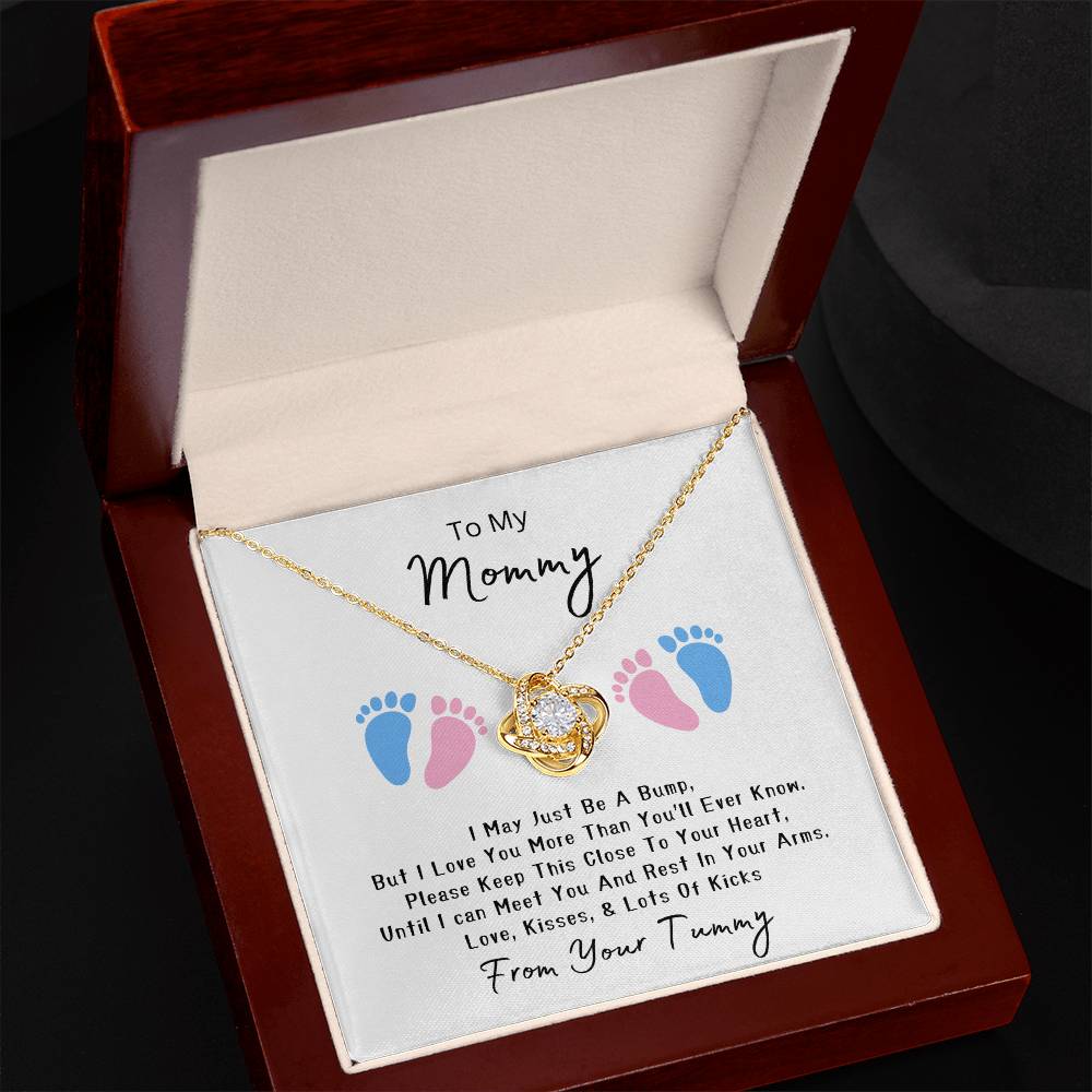 Mommy to be | Baby feet | Love Knot Necklace | Mother's Day Gift