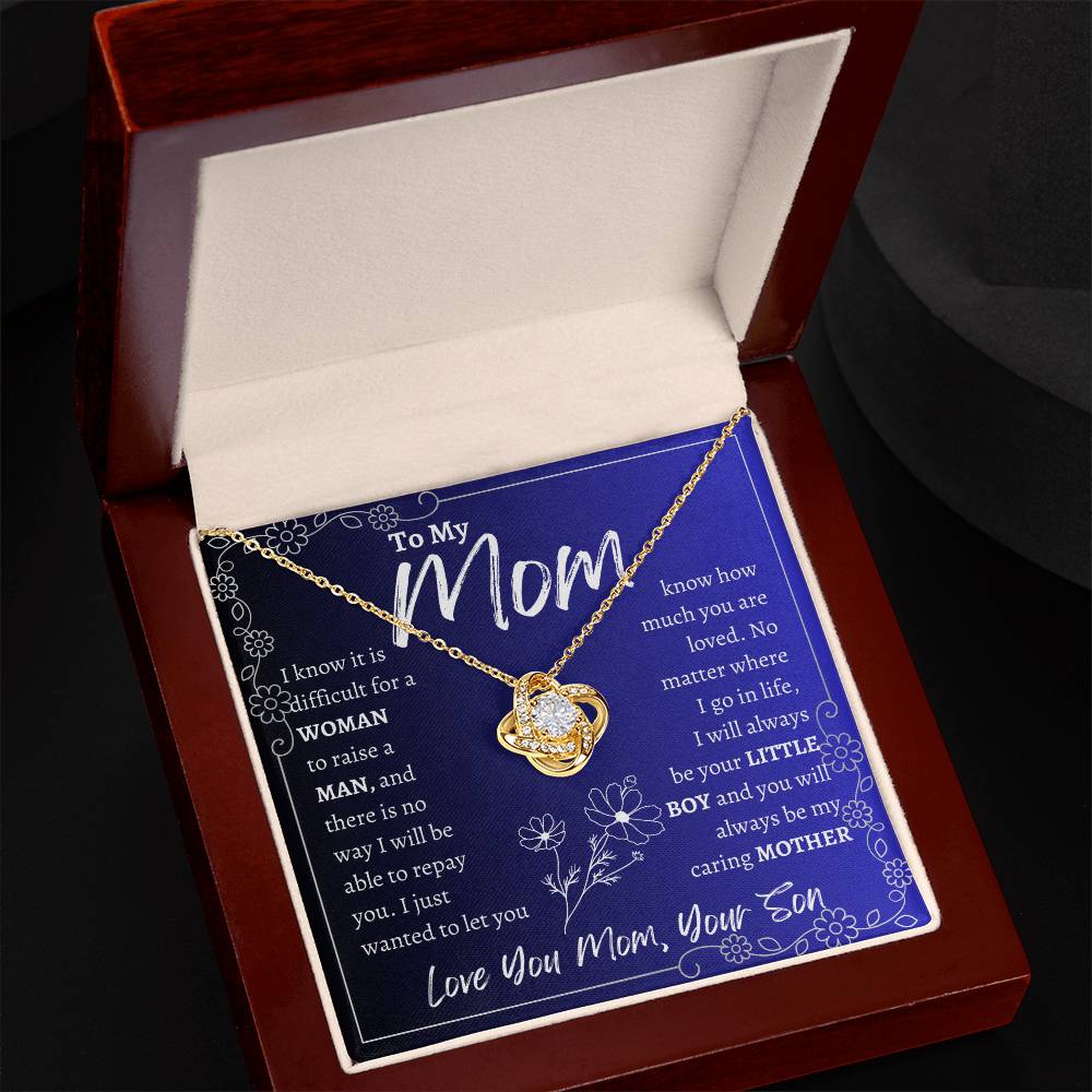 To My Mom From Son | Love Knot Necklace | Mother's Day Gift