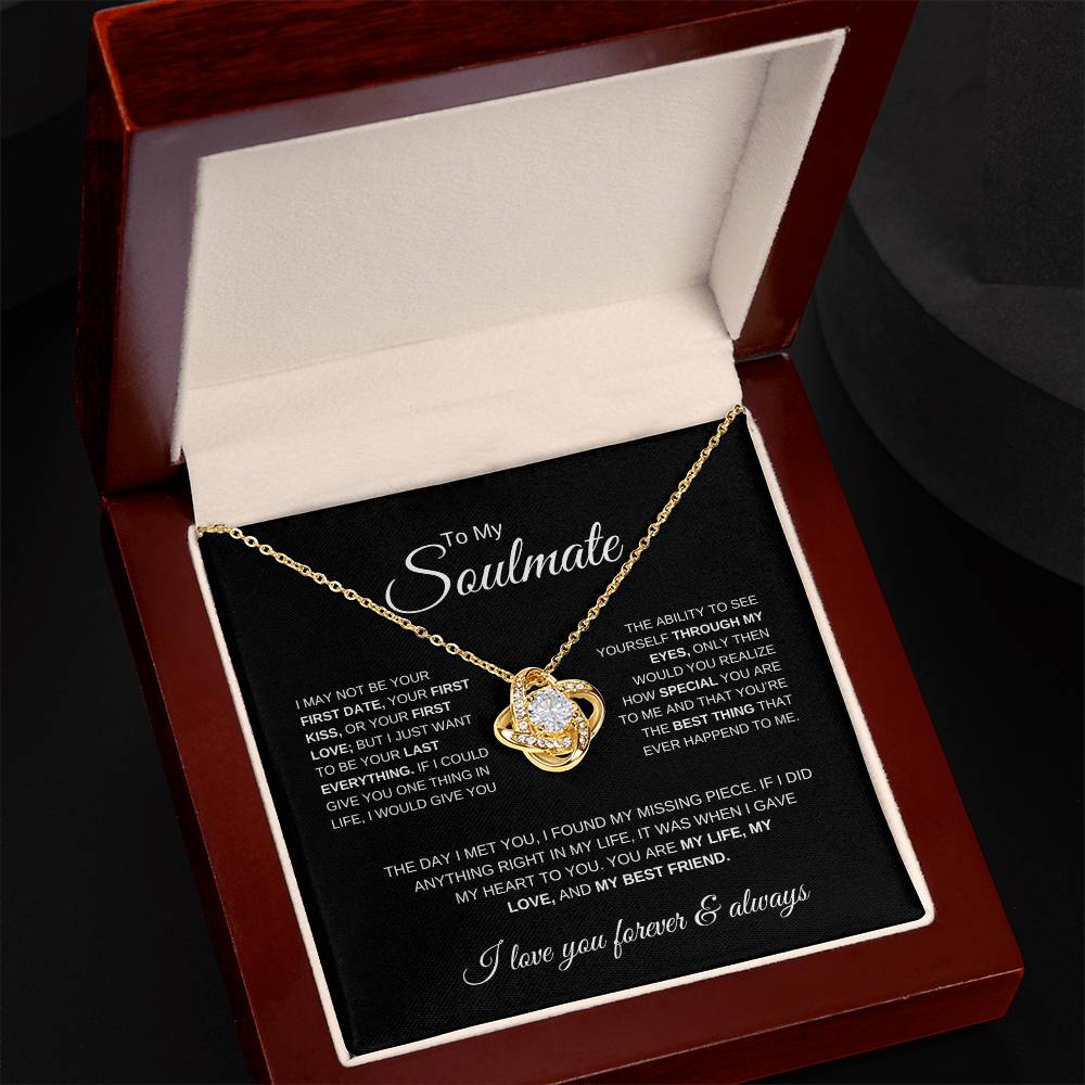 To My Soulmate | First Date, First Kiss, First Love | Love Knot Necklace