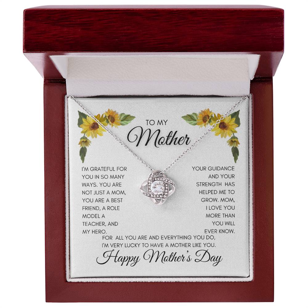 To My Mom | My Best Friend | My Hero | Yellow Flowers | Love Knot Necklace | Mother's Day Gift