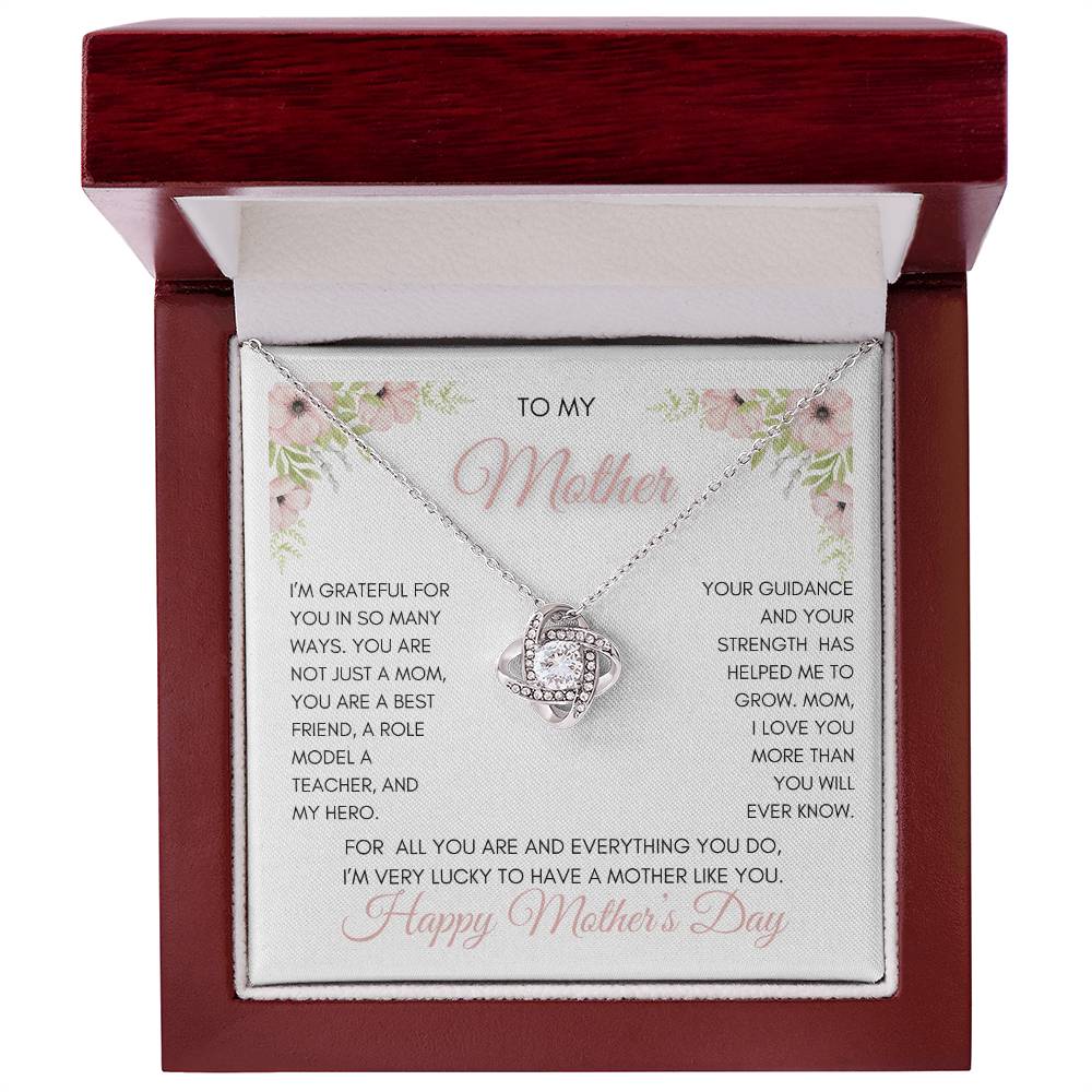 To My Mom | My Best Friend | My Hero | Pink Primrose | Love Knot Necklace | Mother's Day Gift