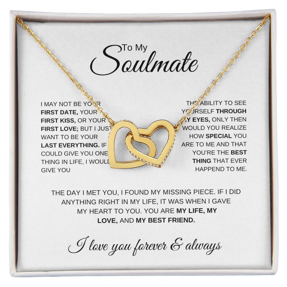 For My Love | Interlocking Hearts Necklace  | Soulmate | First Date, First Kiss, First Love