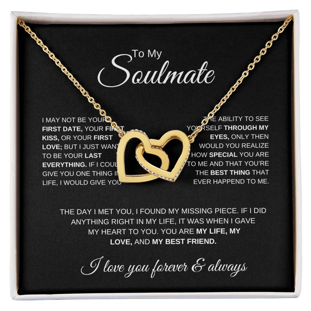 For My Love | Interlocking Hearts Necklace  | Soulmate | First Date, First Kiss, First Love