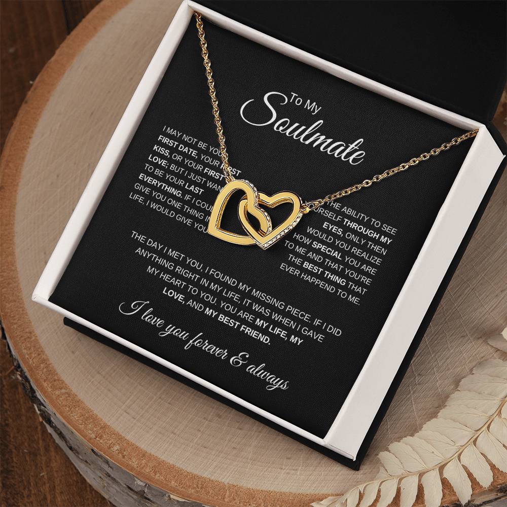 For My Love | Interlocking Hearts Necklace  | Soulmate | First Date, First Kiss, First Love