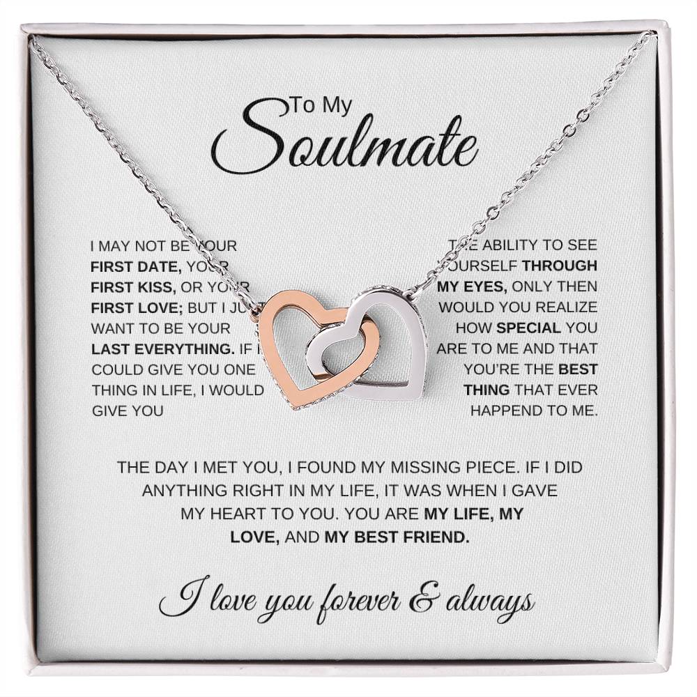 For My Love | Interlocking Hearts Necklace  | Soulmate | First Date, First Kiss, First Love