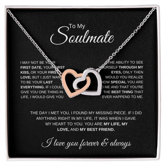 For My Love | Interlocking Hearts Necklace  | Soulmate | First Date, First Kiss, First Love