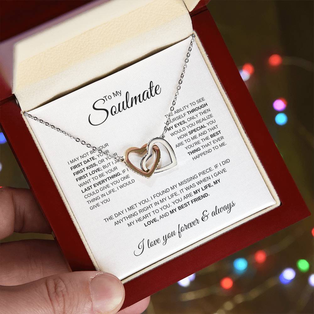 For My Love | Interlocking Hearts Necklace  | Soulmate | First Date, First Kiss, First Love