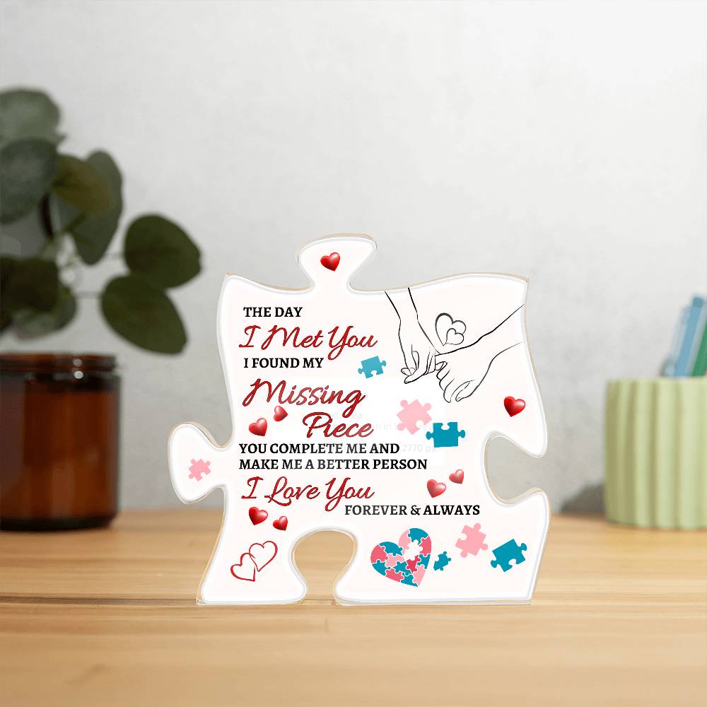 The Day I Met You | Acrylic Puzzle Plaque | Birthday or Anniversary Gift for Him or Her | Generic From Line