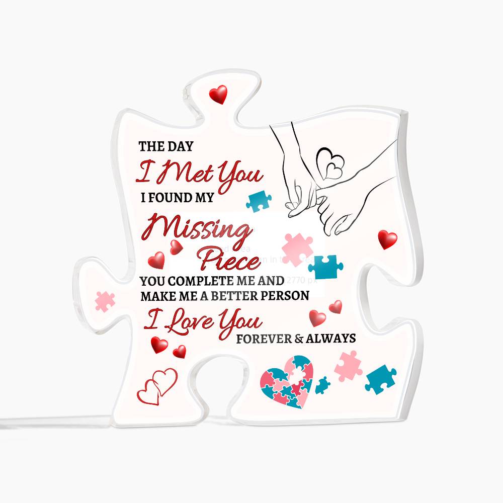 The Day I Met You | Acrylic Puzzle Plaque | Birthday or Anniversary Gift for Him or Her | Generic From Line