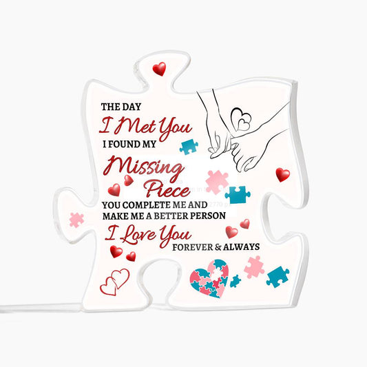 The Day I Met You | Acrylic Puzzle Plaque | Birthday or Anniversary Gift for Him or Her | Generic From Line