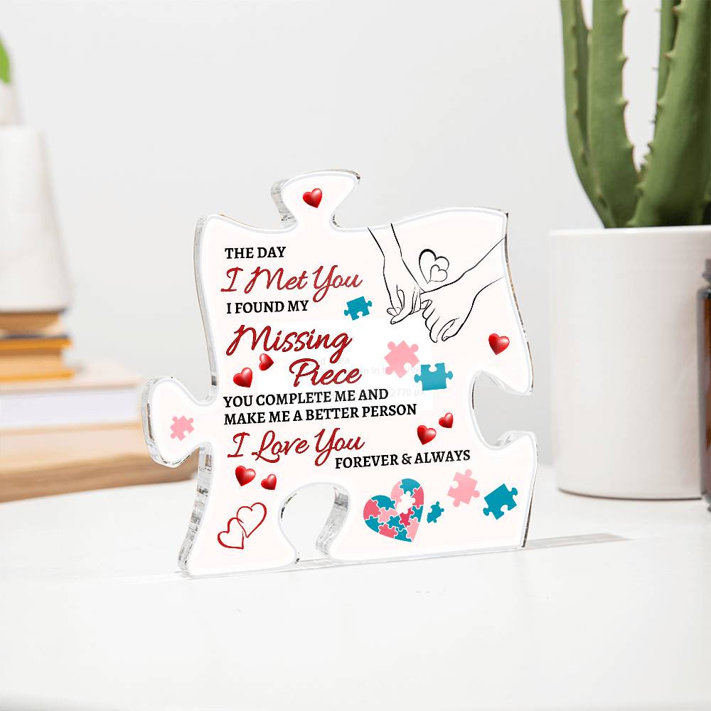 The Day I Met You | Acrylic Puzzle Plaque | Birthday or Anniversary Gift for Him or Her | Generic From Line