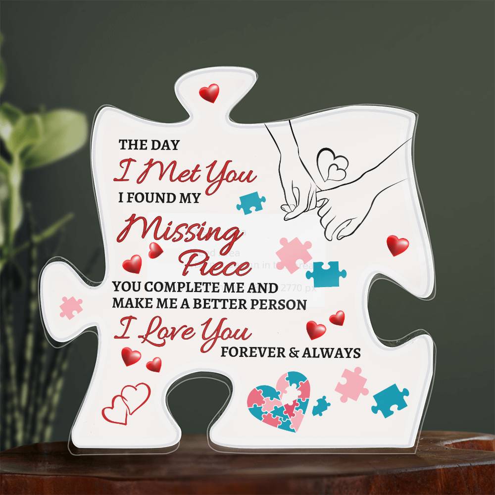 The Day I Met You | Acrylic Puzzle Plaque | Birthday or Anniversary Gift for Him or Her | Generic From Line