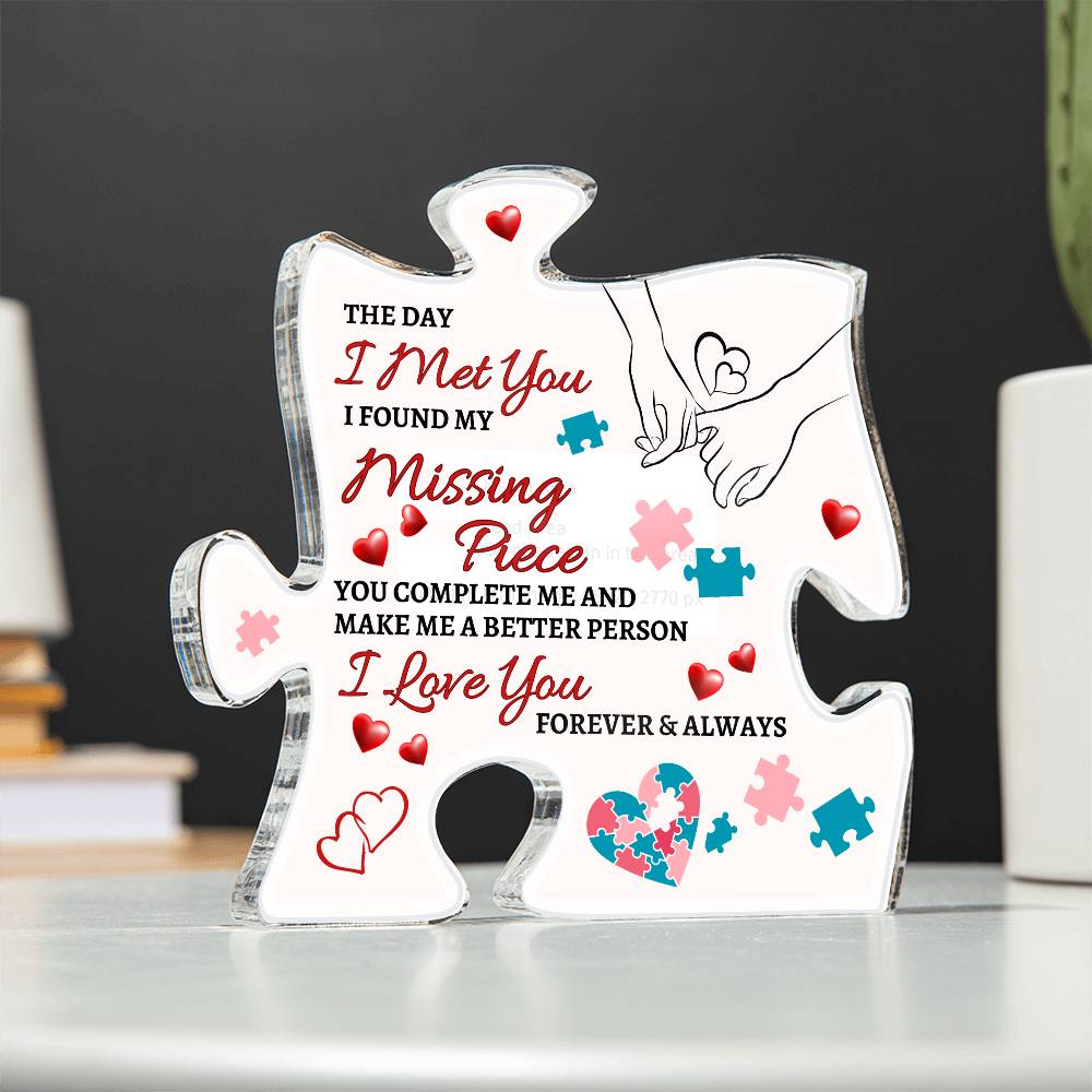 The Day I Met You | Acrylic Puzzle Plaque | Birthday or Anniversary Gift for Him or Her | Generic From Line