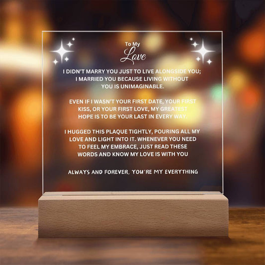 Eternal Love | Multicolor LED | Acrylic Plaque | Night Light | Your Beloved Husband