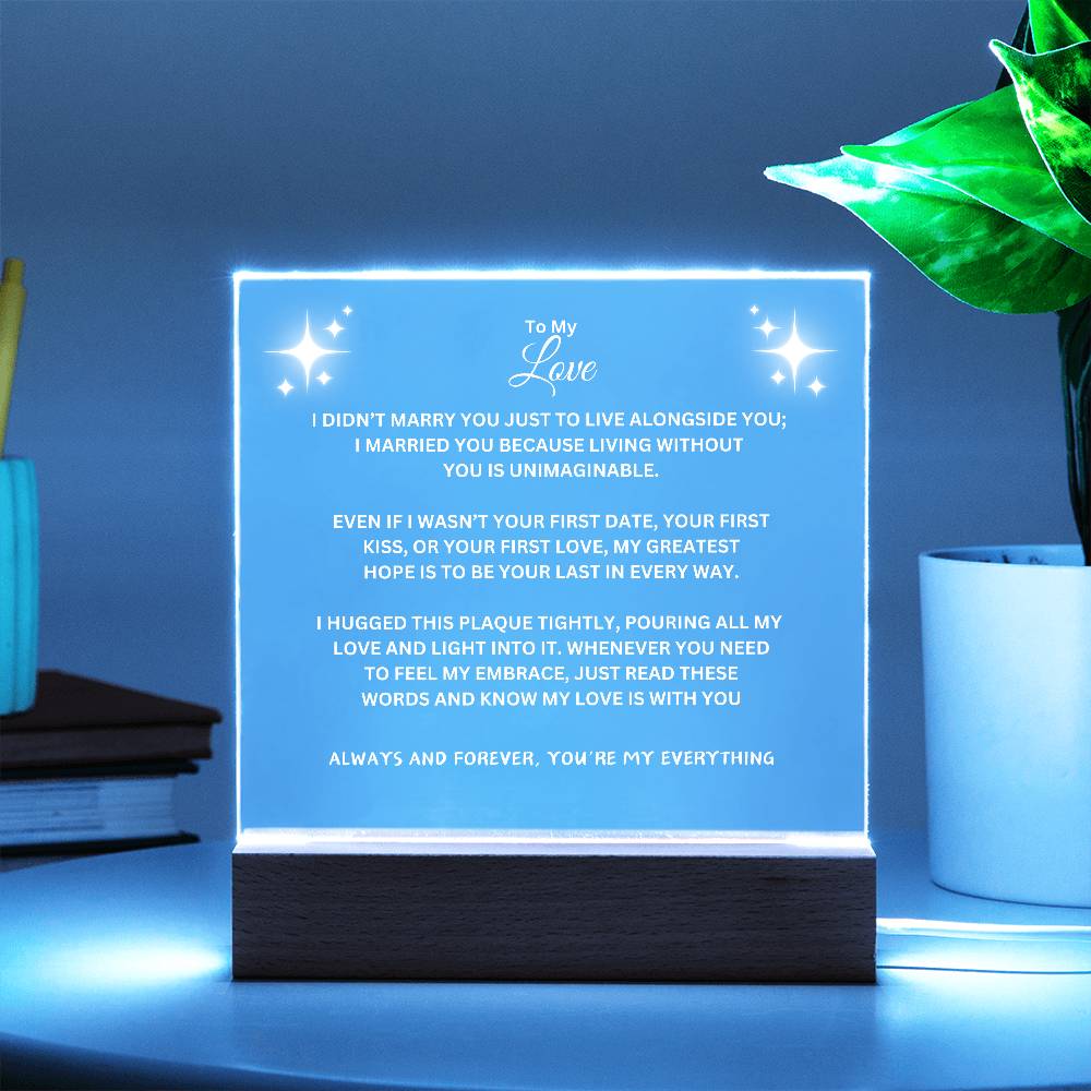 Eternal Love | Multicolor LED | Acrylic Plaque | Night Light | Your Beloved Husband