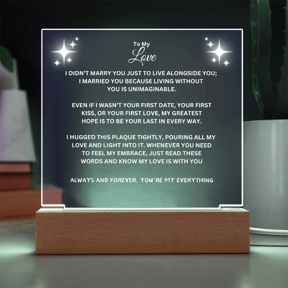 Eternal Love | Multicolor LED | Acrylic Plaque | Night Light | Your Beloved Husband