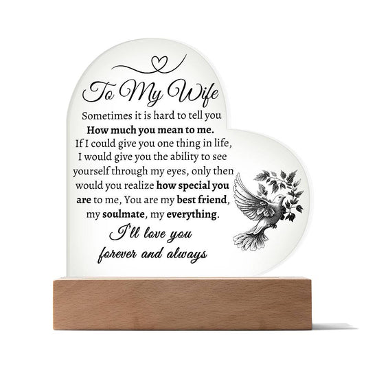 To My Wife | Love You Forever & Always | Acrylic Heart Plaque | Generic From Line