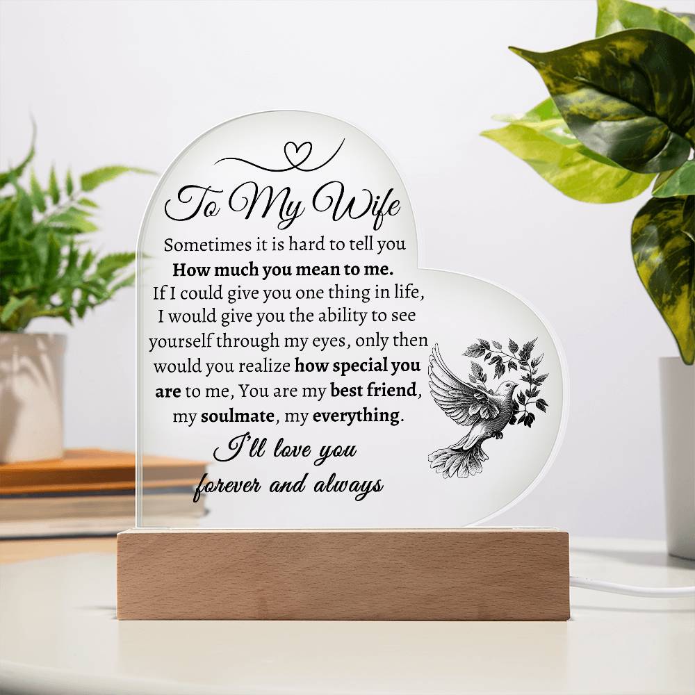 To My Wife | Love You Forever & Always | Acrylic Heart Plaque | Generic From Line