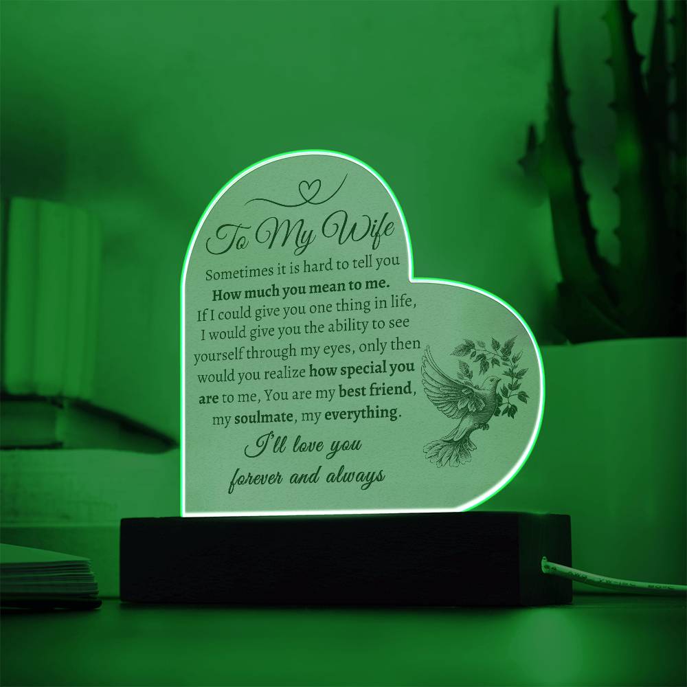 To My Wife | Love You Forever & Always | Acrylic Heart Plaque | Generic From Line