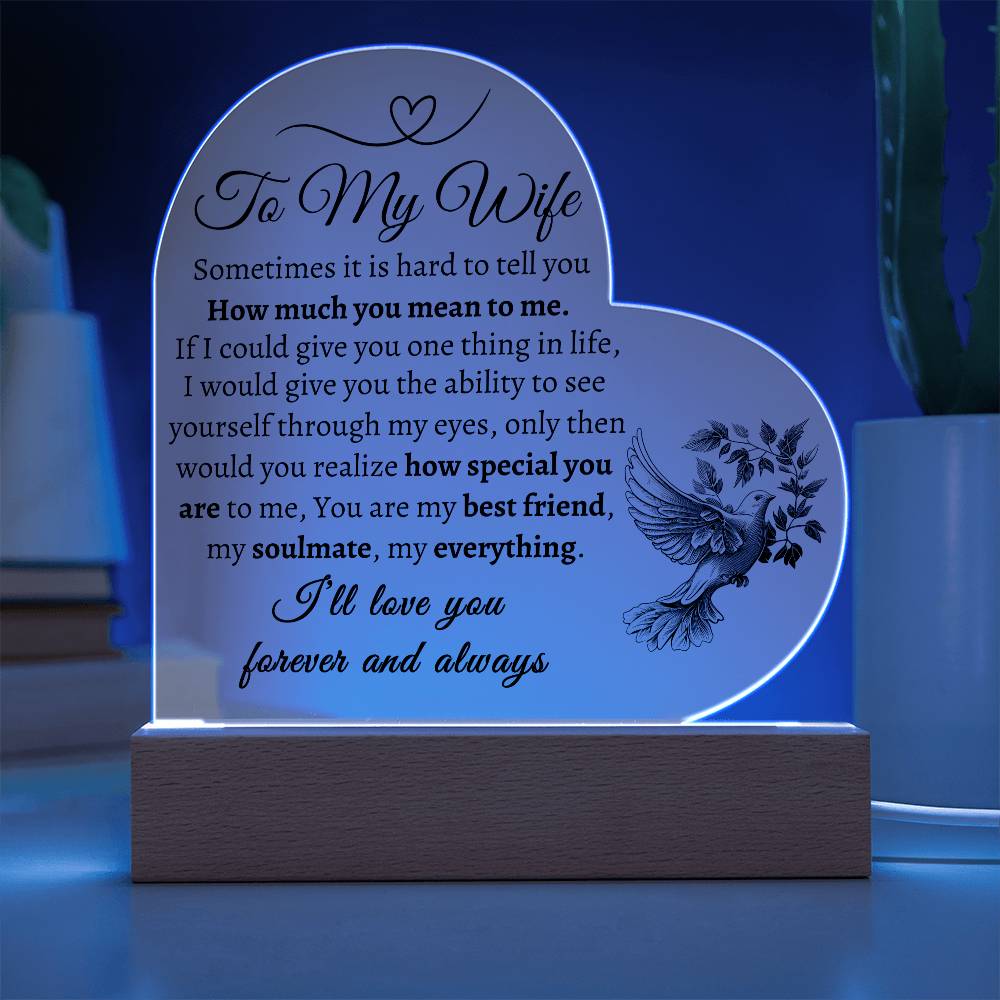 To My Wife | Love You Forever & Always | Acrylic Heart Plaque | Generic From Line