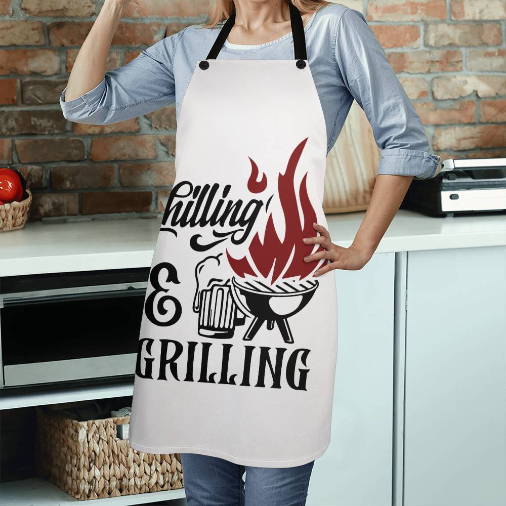 Chilling and Grilling - Grilling Apron |  Durable High Quality Material with Adjustable Straps