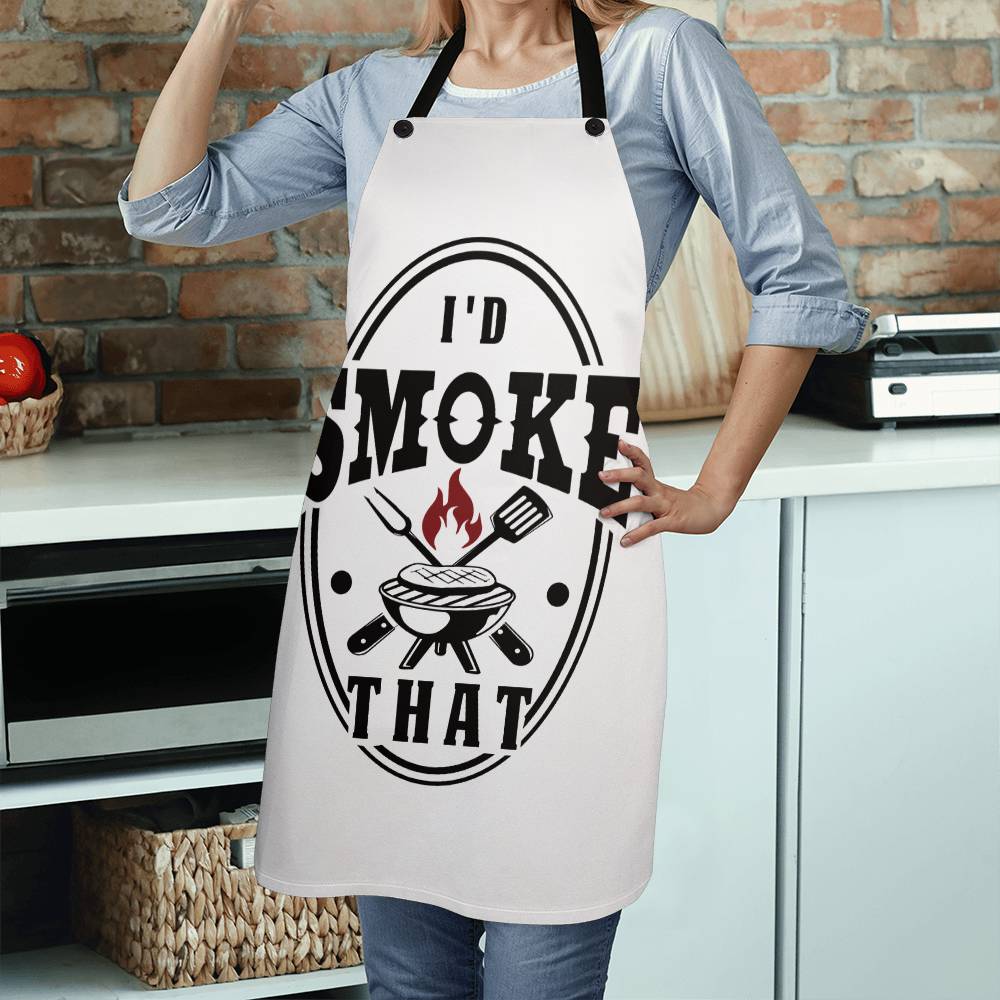 I'd Smoke That Grilling Apron | Durable High Quality Material with Adjustable Straps