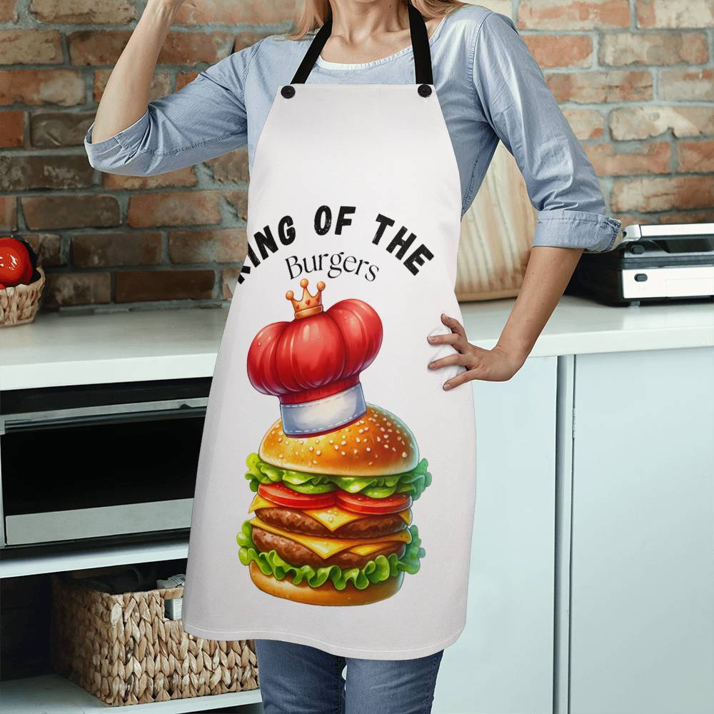 King Of The Burges Grilling Apron Durable High Quality Material with Adjustable Straps