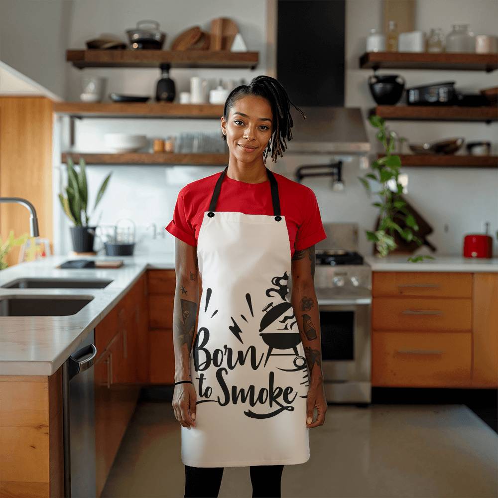 Born to Smoke Grilling Apron  | Durable High Quality Material with Adjustable Straps