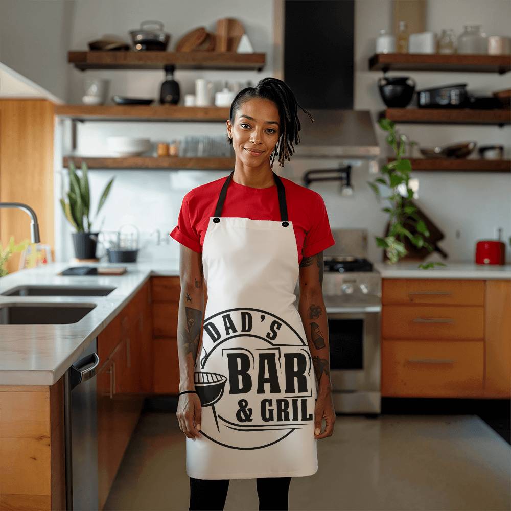 Dad's Bar & Grill Grilling Apron | Durable High Quality Material with Adjustable Straps