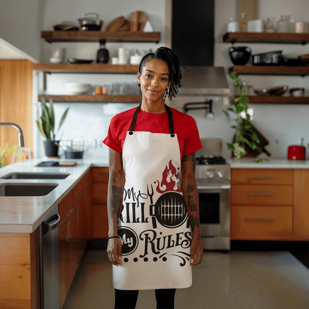 My Grill My Rules Grilling Apron  | Durable High Quality Material with Adjustable Straps