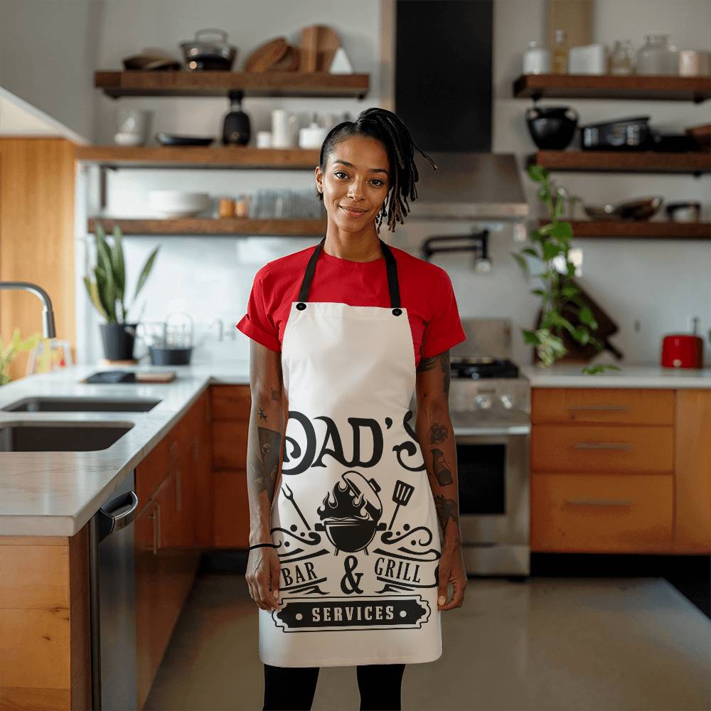 Dad's Bar & Grill Services | Grilling Apron | Durable High Quality Material with Adjustable Straps