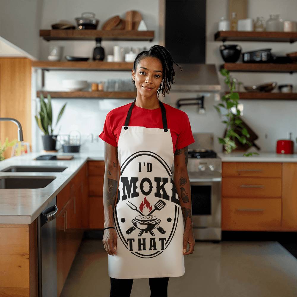 I'd Smoke That Grilling Apron | Durable High Quality Material with Adjustable Straps