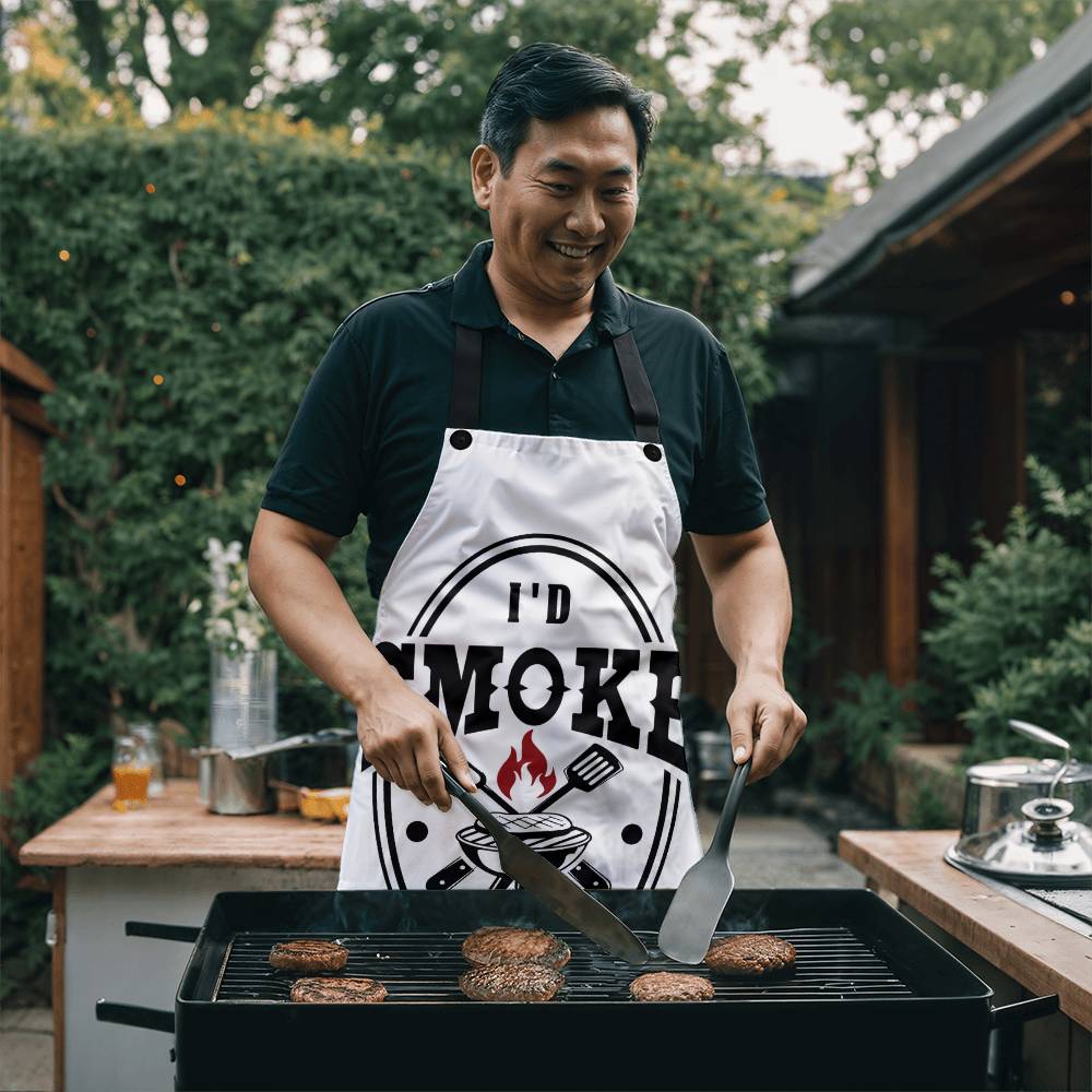 I'd Smoke That Grilling Apron | Durable High Quality Material with Adjustable Straps