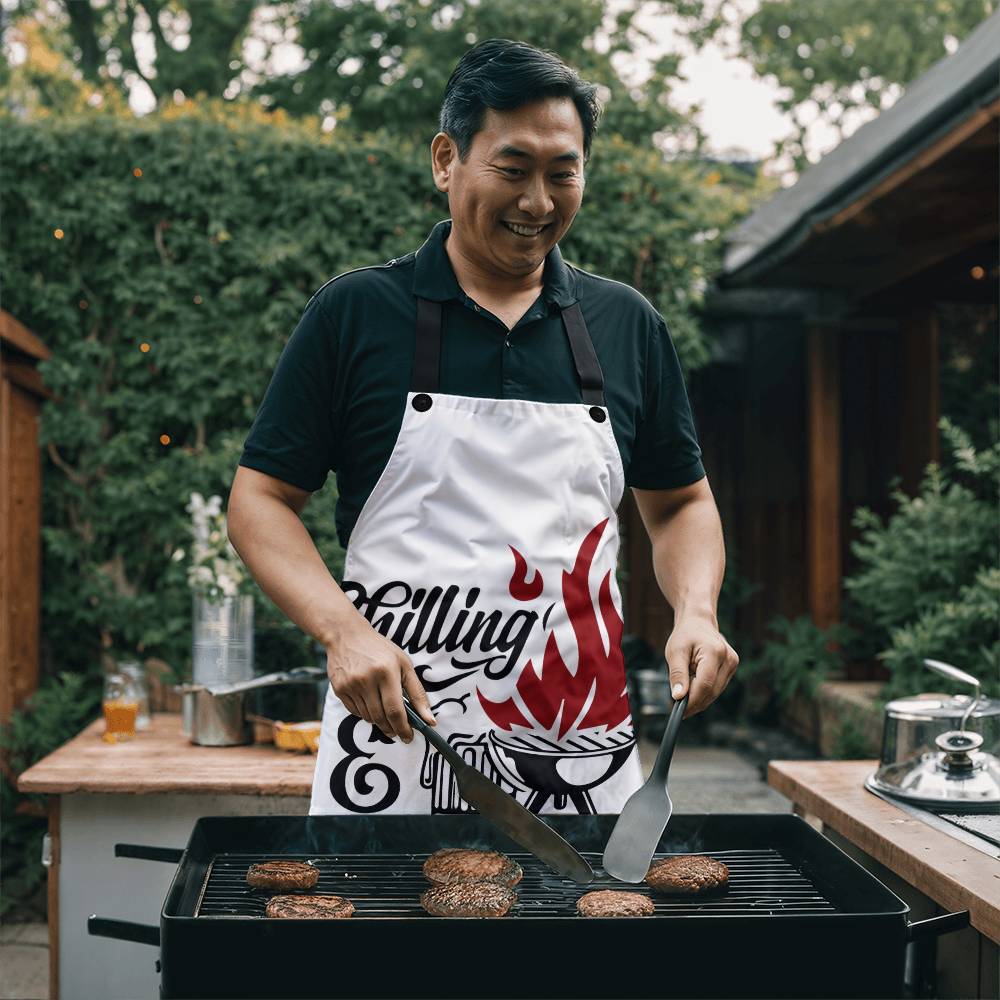 Chilling and Grilling - Grilling Apron |  Durable High Quality Material with Adjustable Straps