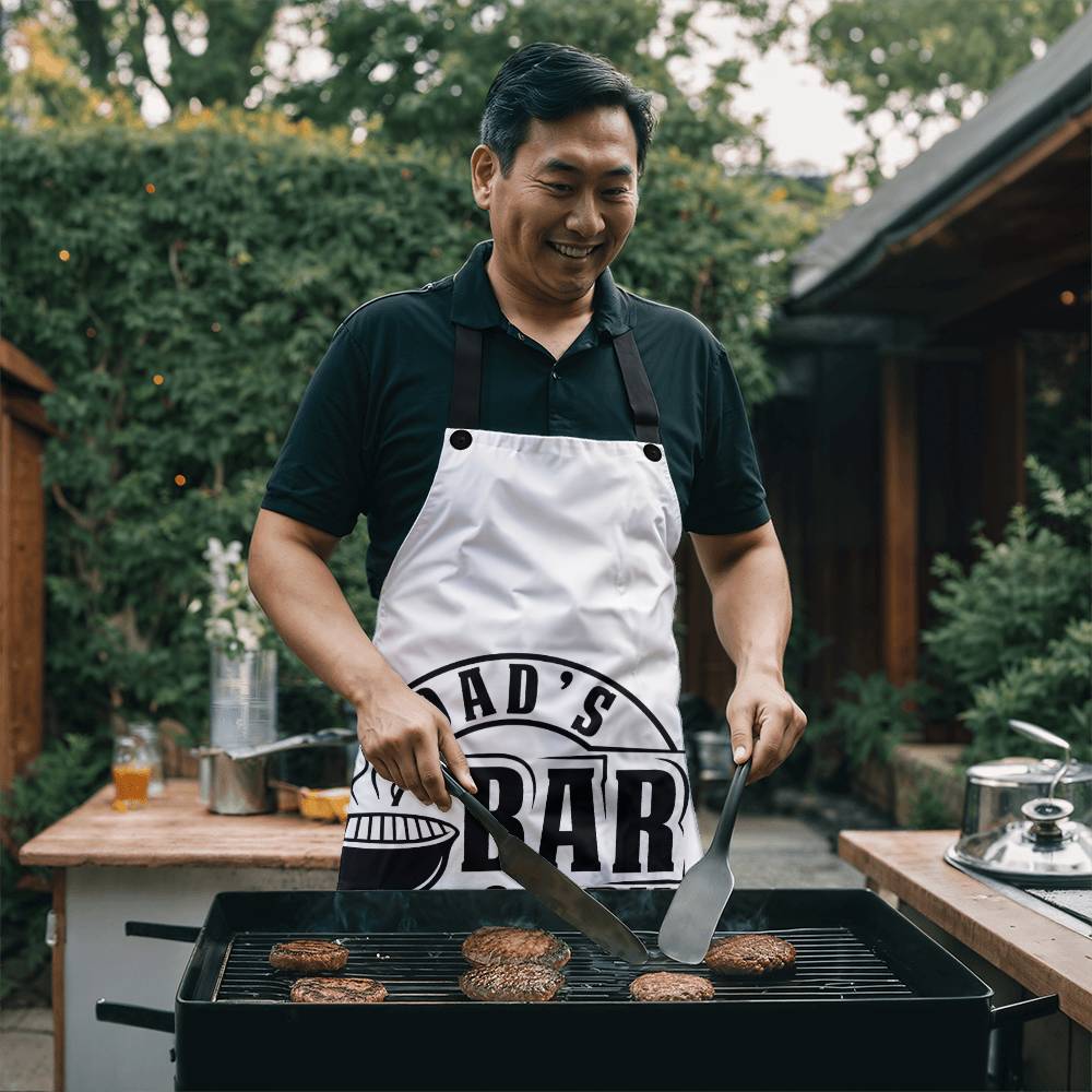 Dad's Bar & Grill Grilling Apron | Durable High Quality Material with Adjustable Straps