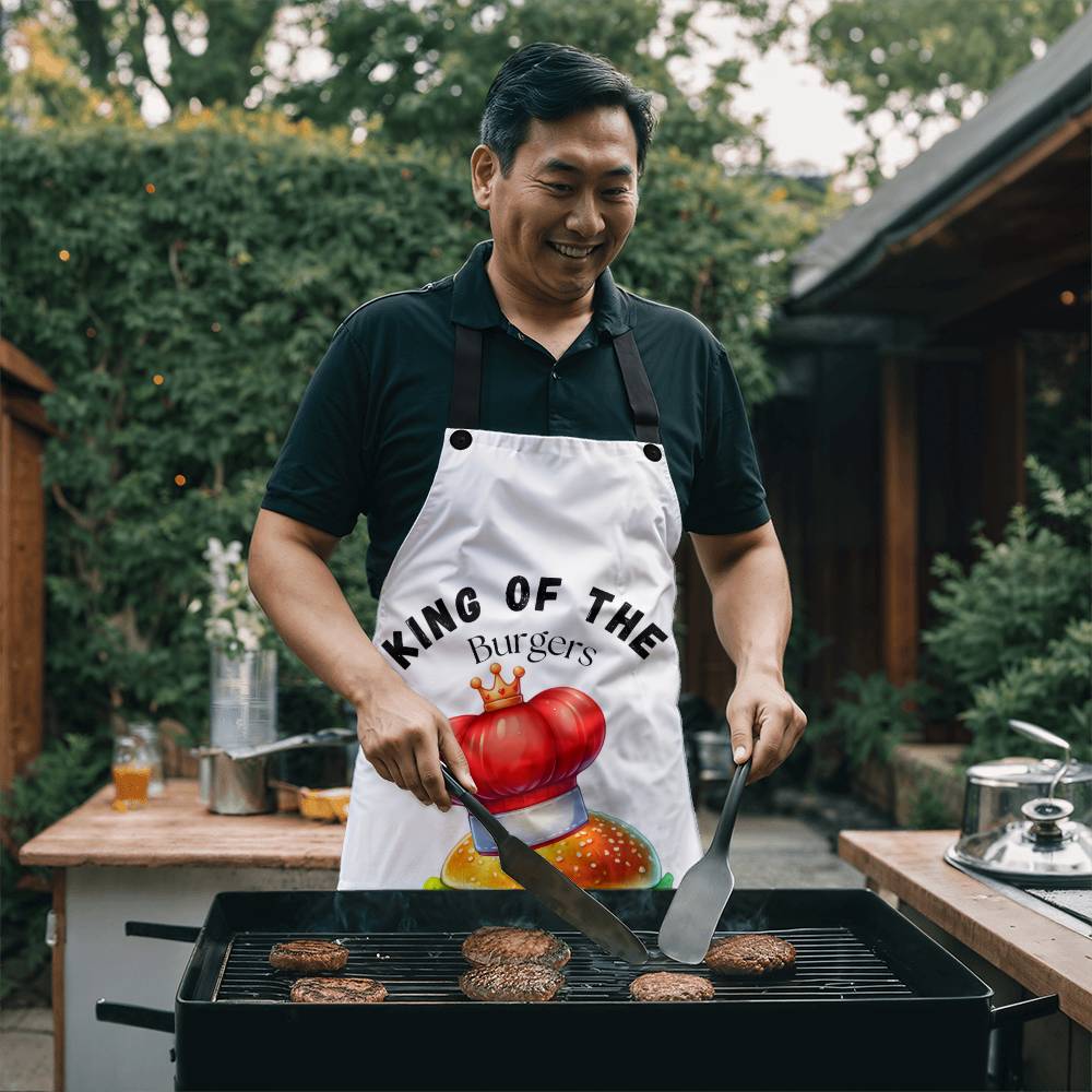 King Of The Burges Grilling Apron Durable High Quality Material with Adjustable Straps