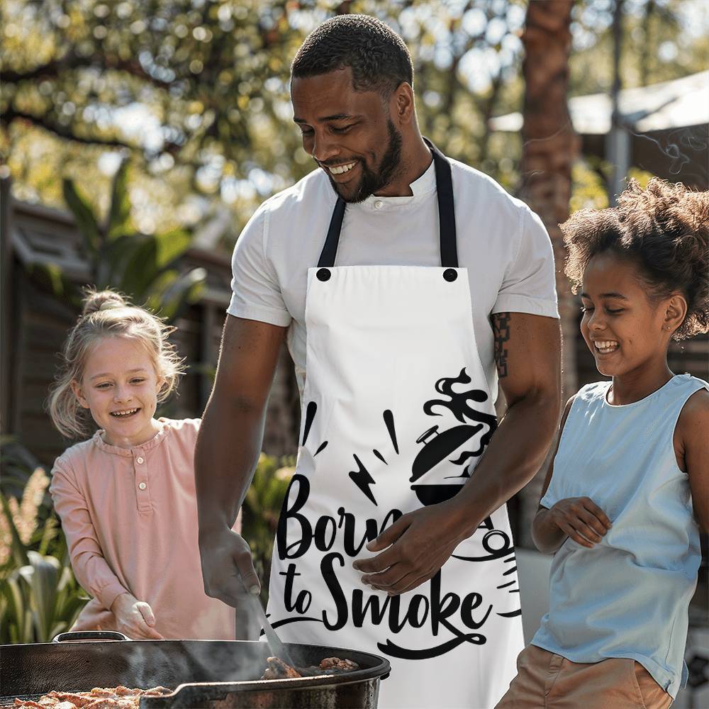 Born to Smoke Grilling Apron  | Durable High Quality Material with Adjustable Straps