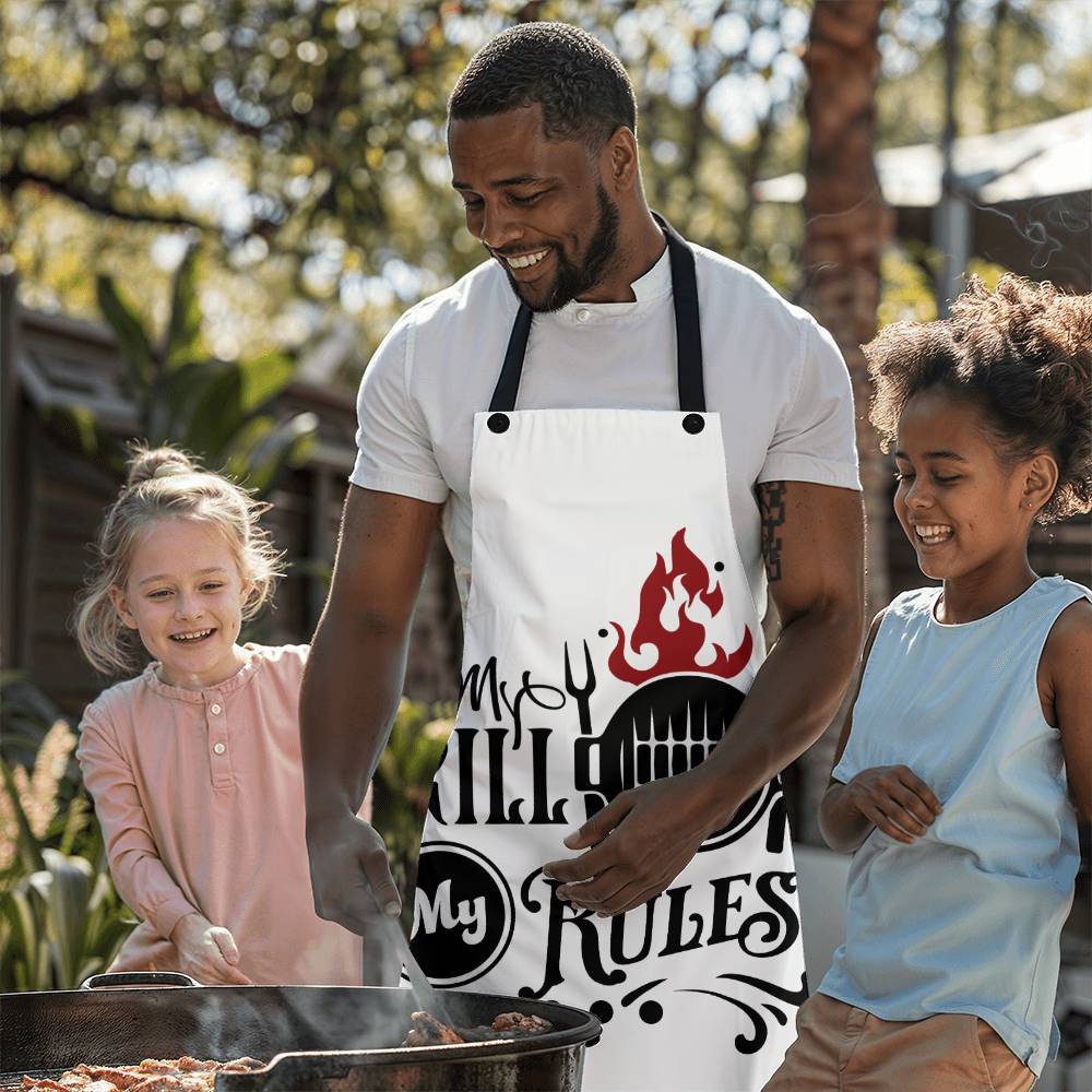 My Grill My Rules Grilling Apron  | Durable High Quality Material with Adjustable Straps