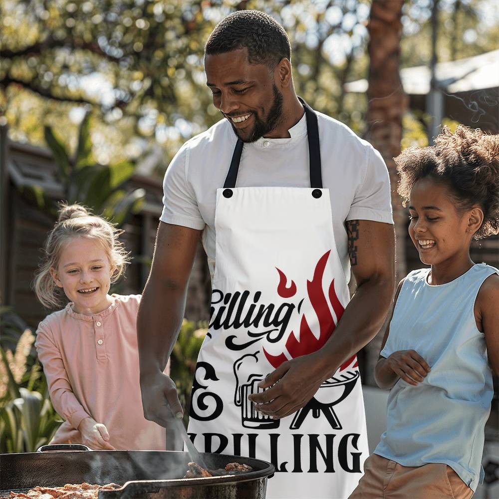 Chilling and Grilling - Grilling Apron |  Durable High Quality Material with Adjustable Straps