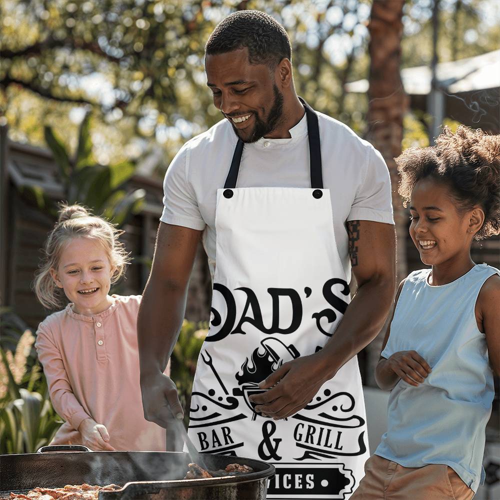 Dad's Bar & Grill Services | Grilling Apron | Durable High Quality Material with Adjustable Straps