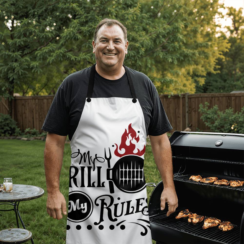 My Grill My Rules Grilling Apron  | Durable High Quality Material with Adjustable Straps