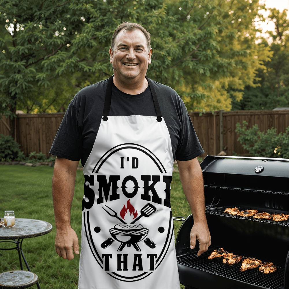 I'd Smoke That Grilling Apron | Durable High Quality Material with Adjustable Straps