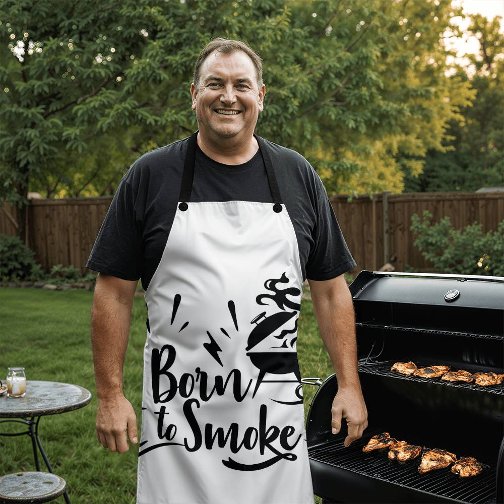 Born to Smoke Grilling Apron  | Durable High Quality Material with Adjustable Straps