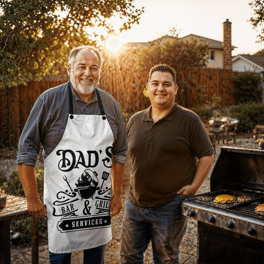 Dad's Bar & Grill Services | Grilling Apron | Durable High Quality Material with Adjustable Straps