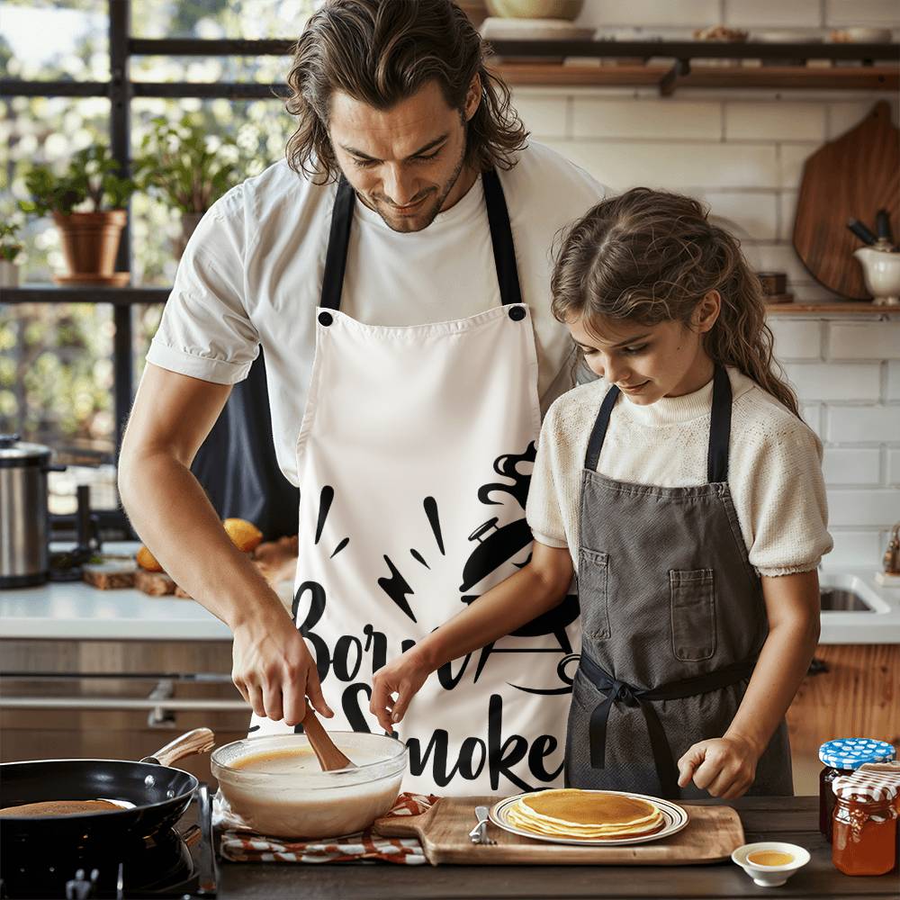 Born to Smoke Grilling Apron  | Durable High Quality Material with Adjustable Straps